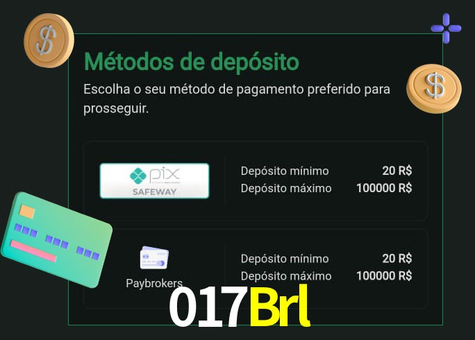 O cassino 017Brl oferece uma grande variedade de métodos de pagamento